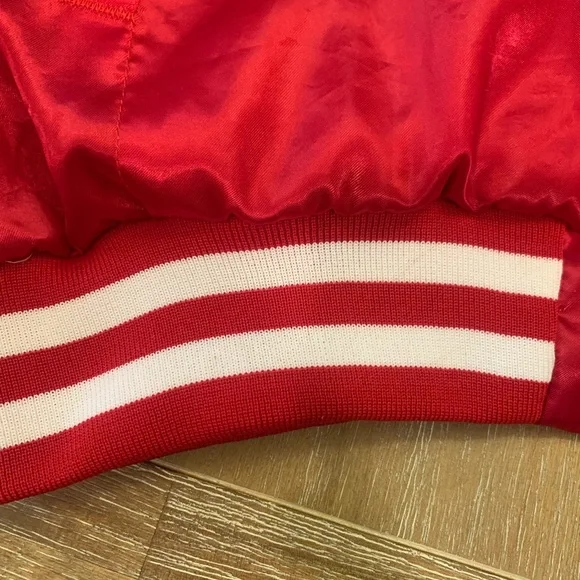 Vintage Made in the USA Firestone Red Bomber Jacket - Picture 9 of 12